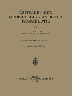 cover image of Leitfaden Der Medizinisch-Klinischen Propädeutik